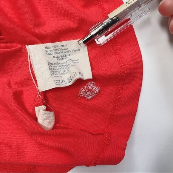 Jack Wills Short Sleeve Lace Collar Tee Shirt Top Preppy Pink / Red 6 - Picture 9 of 13